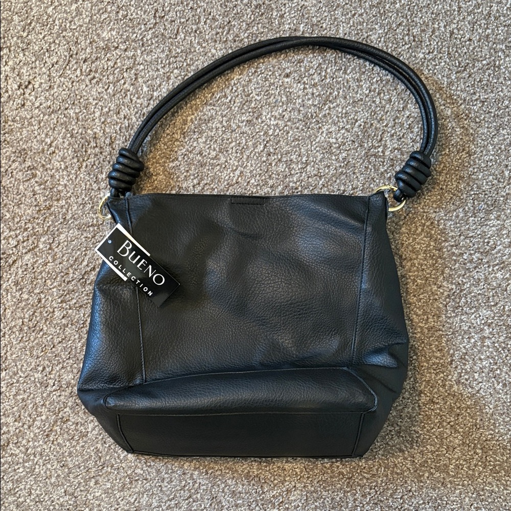 NWT Bueno Black Leather Shoulder Bag